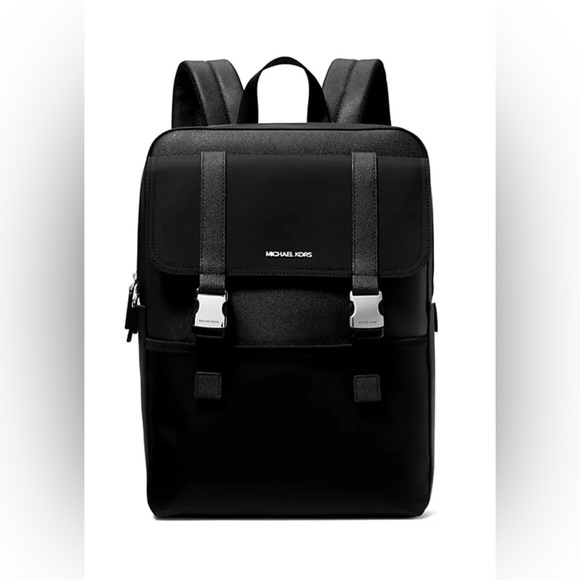 Michael Kors Cooper Large Square Sport Backpack Bookbag In Black NWT - Picture 2 of 3